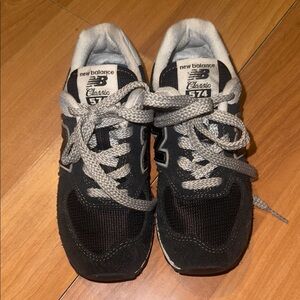 New Balance Kids 574 Black and Gray Sneakers